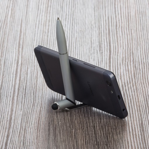 Caneta de Plástico Com Touch e Base Para Celular