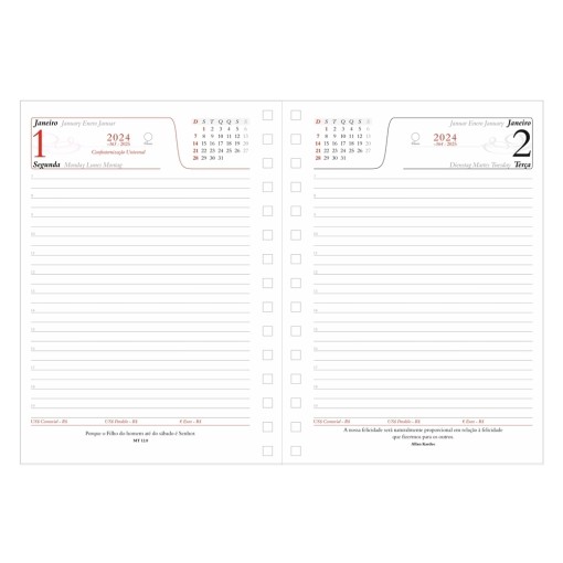 Agenda Diária 2025 Wire-o Personalizada
