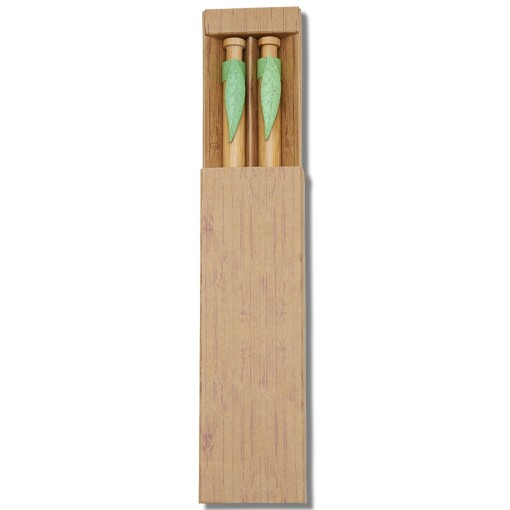 Conjunto Caneta e Lapiseira Bambu Personalizado 