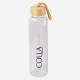 Garrafa de Vidro Com Tampa de Bambu Personalizada