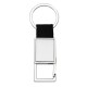 CHAVEIRO METAL RETANGULAR C/ NYLON PRETO Promocionais
