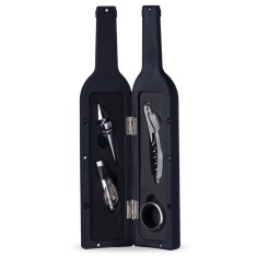 KIT VINHO PLÁSTICO RESISTENTE 4 PEÇAS  FORMATO GARRAFA Promocional