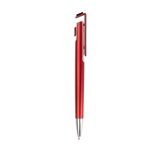 CANETA PLÁSTICA COM SUPORTE PARA CELULAR com logotipo