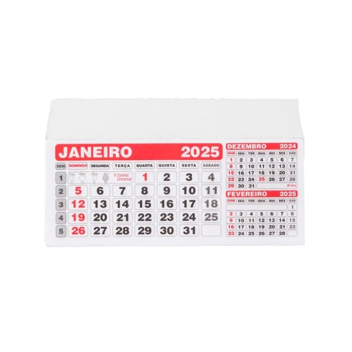 FOLHINHA CALENDÁRIO 2027 (COMPRE APENAS QUANTIDADES MÚLTIPLO DE 100PEÇAS) Promocionais