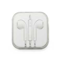 FONE DE OUVIDO C/ MICROFONE -BCO/BCO com logotipo