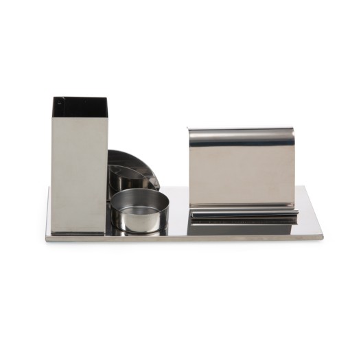 KIT ESCRITORIO P/ CANETAS, CELULAR ... INOX Brindes