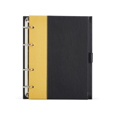 CADERNO FICHÁRIO DE COURO SINTÉTICO com sua marca