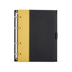 CADERNO FICHÁRIO DE COURO SINTÉTICO com sua marca
