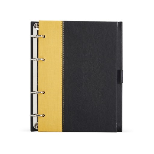 CADERNO FICHÁRIO DE COURO SINTÉTICO com sua marca