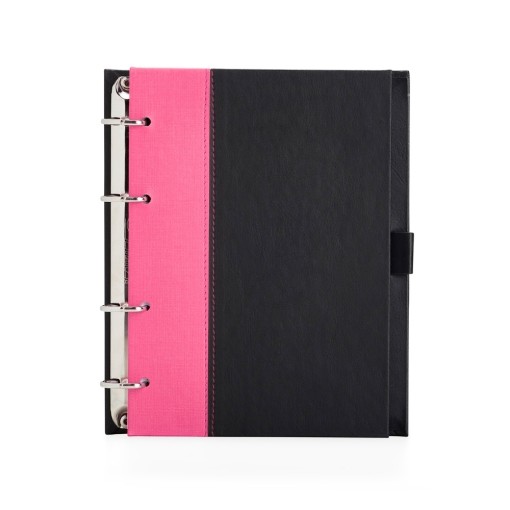 CADERNO FICHÁRIO DE COURO SINTÉTICO com sua marca