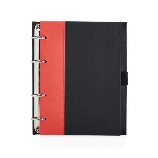 CADERNO FICHÁRIO DE COURO SINTÉTICO com sua marca