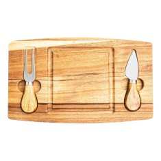 KIT QUEIJO 2 PÇS + TÁBUA QUADRADA Personalizados