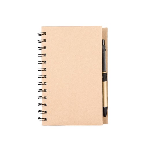 CADERNO ECOLÓGICO COM AUTOADESIVOS E CANETA com sua marca