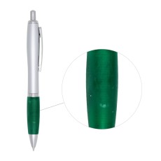 CANETA PLÁSTICA C/ DET EMBORRACHADO para brinde corporativo
