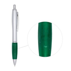 CANETA PLÁSTICA C/ DET EMBORRACHADO para brinde corporativo