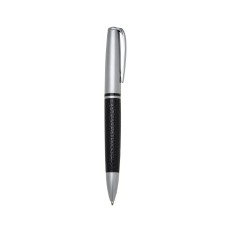 CANETA METAL FOSCO C/ COURO com logotipo