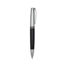 CANETA METAL FOSCO C/ COURO com logotipo